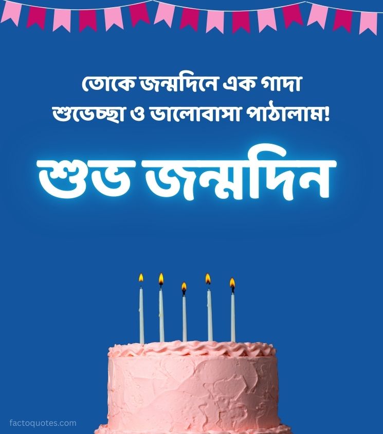 Happy Birthday Wishes in Bengali with cake