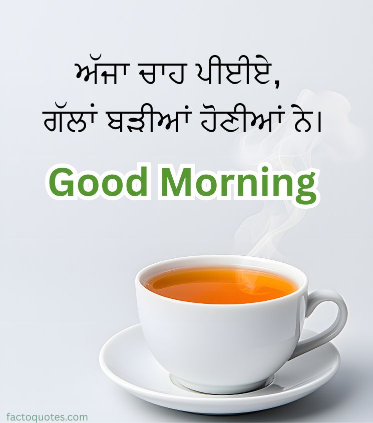 Good Morning Punjabi Images with Warm Tea