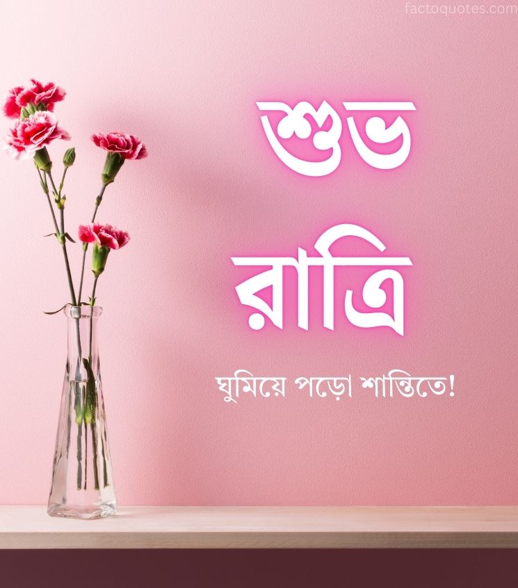 Shubh Ratri Images in Bengali with Flower