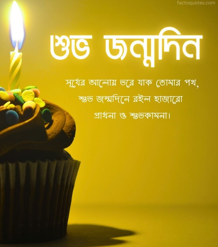 Shubho Janmodin Wishes Cake with Blessings Quotes