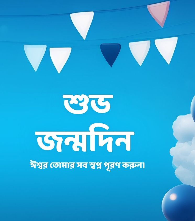 Shubho Janmodin Images in Bengali with Balloons