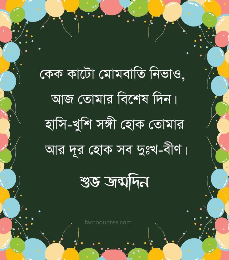Happy Birthday Shayari in Bengali for Status