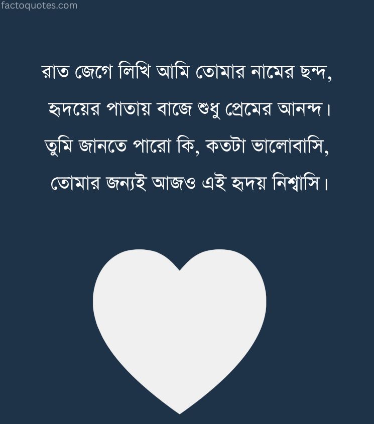 Romantic Shayari Bangla for Him