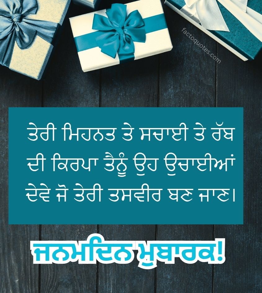Punjabi Birthday Greetings images with Gift Box