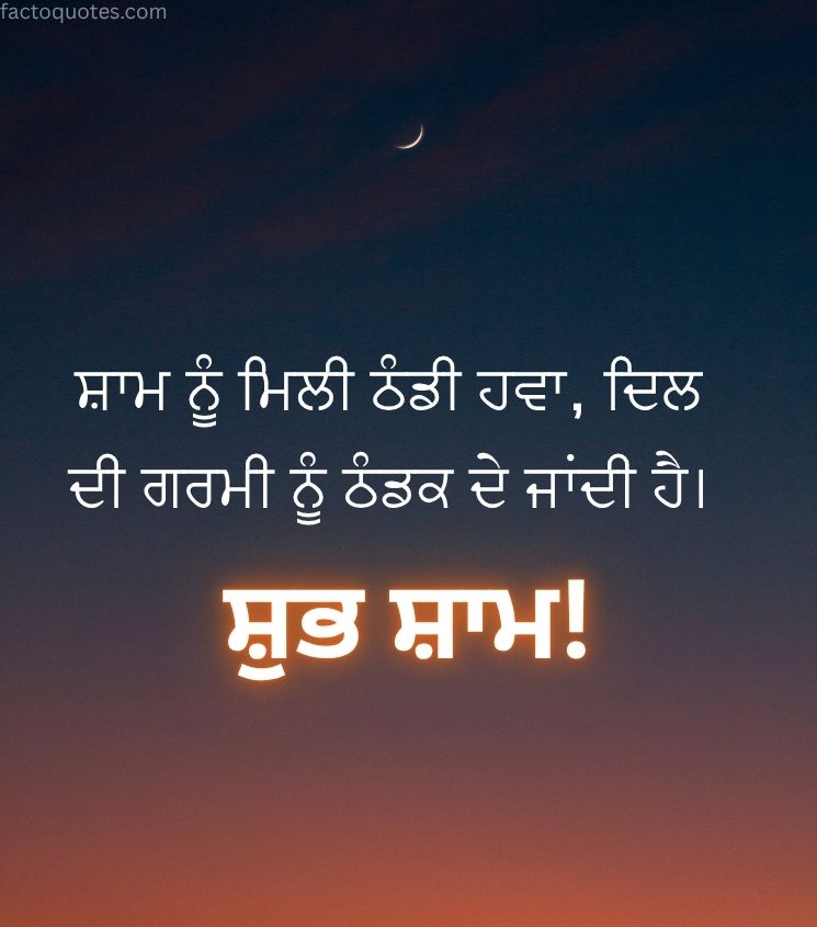2 Line Good Evening Punjabi Quotes for Status