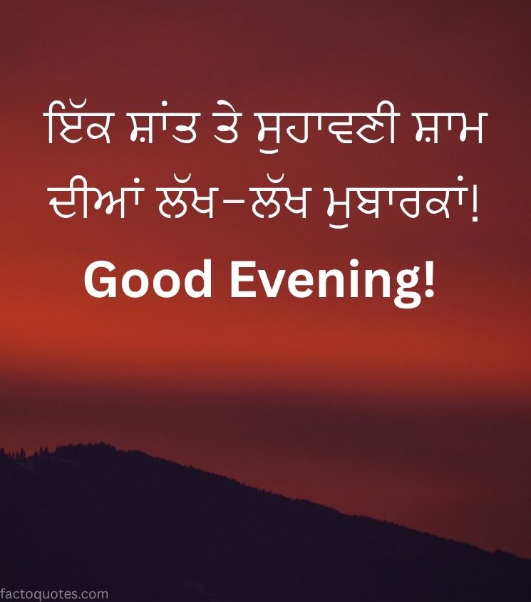Good Evening Punjabi Quotes for Friend