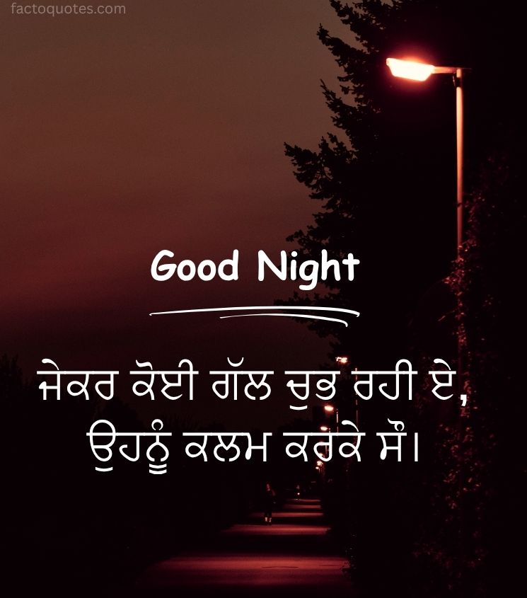 Good Night Greetings in Punjabi