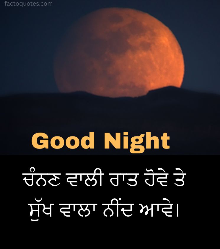 Good Night Pics in Punjabi with Moon