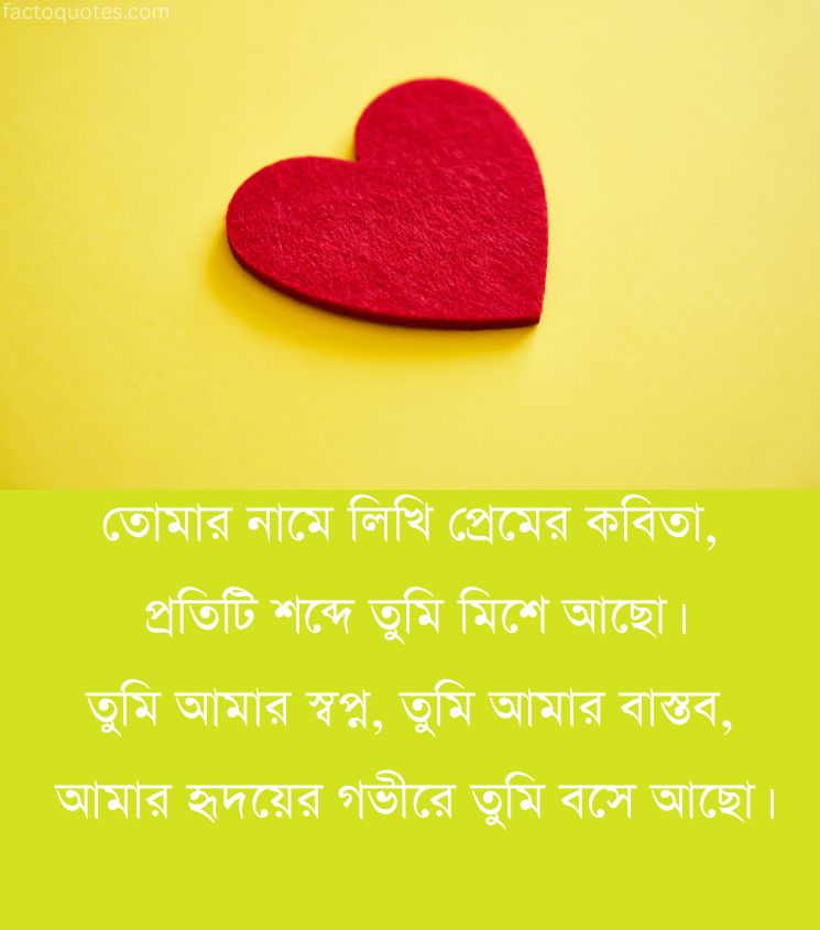 Romantic Poetry in Bengali for Lover