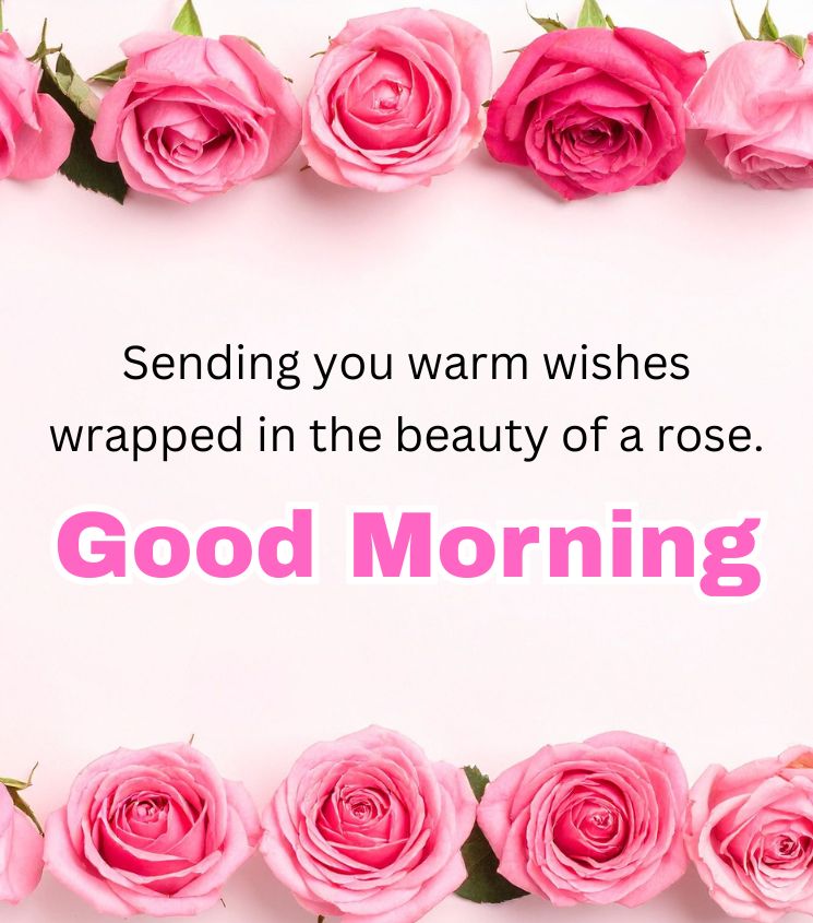 Rose Flower with Good Morning Wishes for Husband