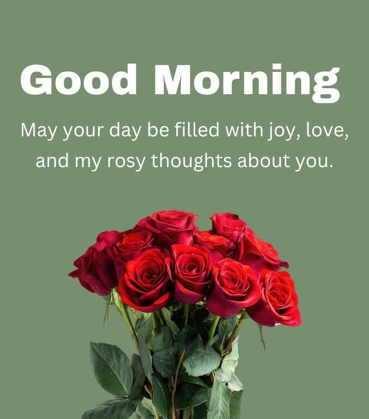 Love Good Morning Greetings with Red Rose Flower for Boyfriend