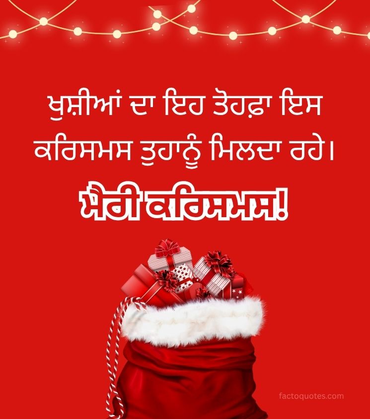 Gifts with Punjabi Merry Christmas Wishes