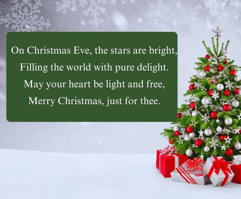 Best Christmas Shayari with christmas tree